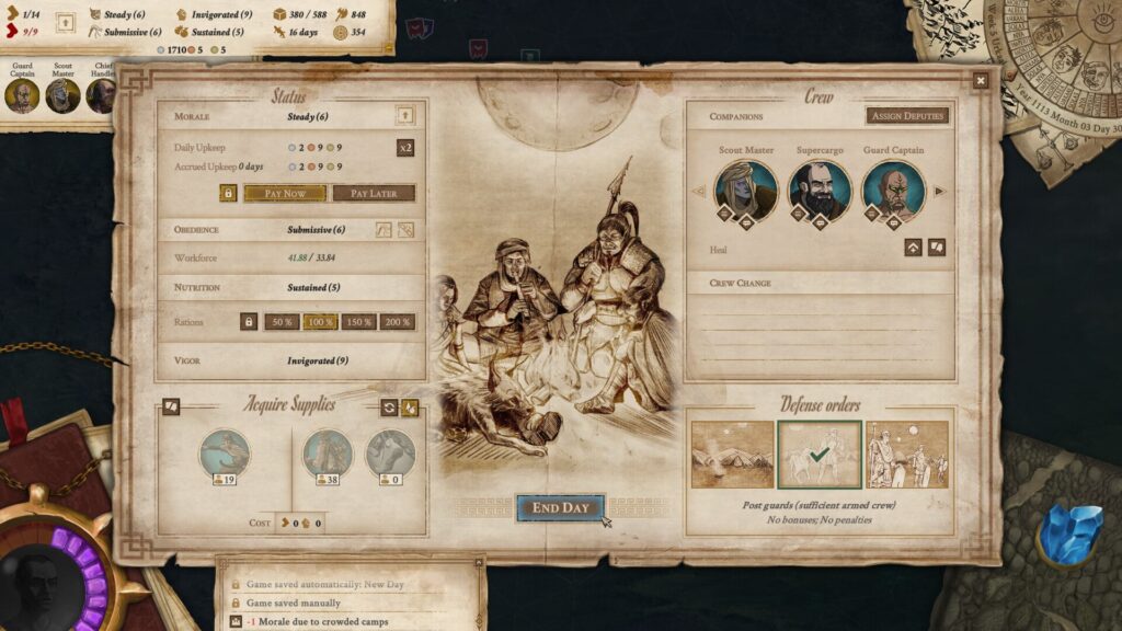 Customizable Characters: Players have the ability to recruit new members to their caravan, each with their own unique skills and abilities, and to level up and upgrade their abilities to suit their playstyle.