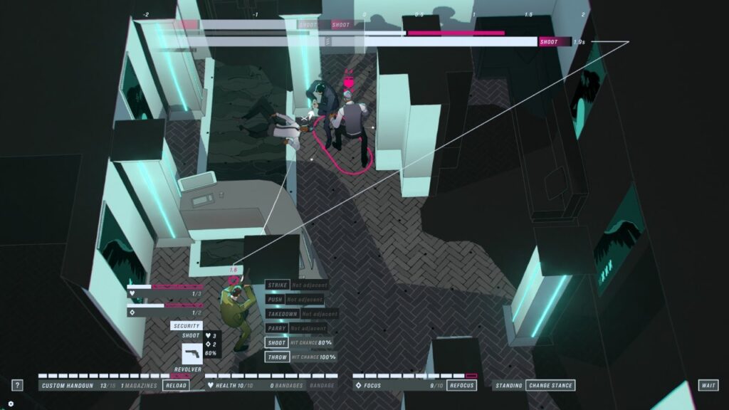 Lethal Combat: John Wick Hex's combat is lethal and requires careful consideration. Players can choose to use melee weapons or guns, each of which has different strengths and weaknesses. Attacks are brutal and impactful, making every move count.
