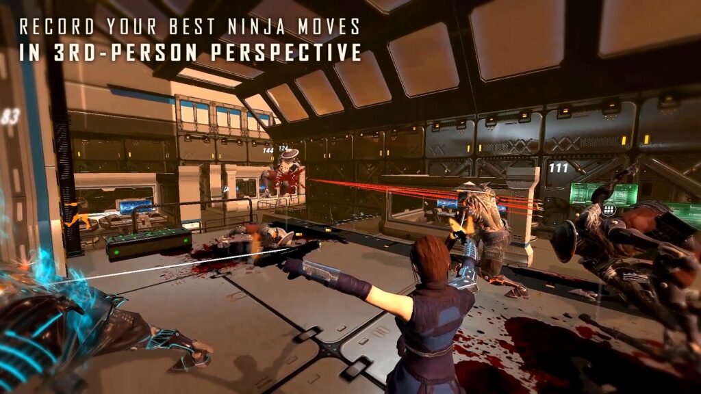 Wall-running and double-jumping: Players can use ninja skills like wall-running and double-jumping to navigate the game's environments and outmaneuver enemies. These skills add a level of verticality to the game, allowing players to attack enemies from above and move through the game world in unique ways.