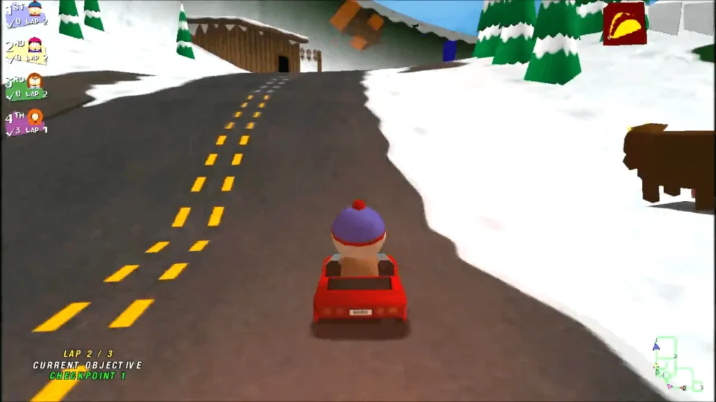 Range of game modes: South Park Rally offers a variety of game modes, including traditional races, time trials, and battle modes, as well as hidden characters, tracks, and game modes to unlock.