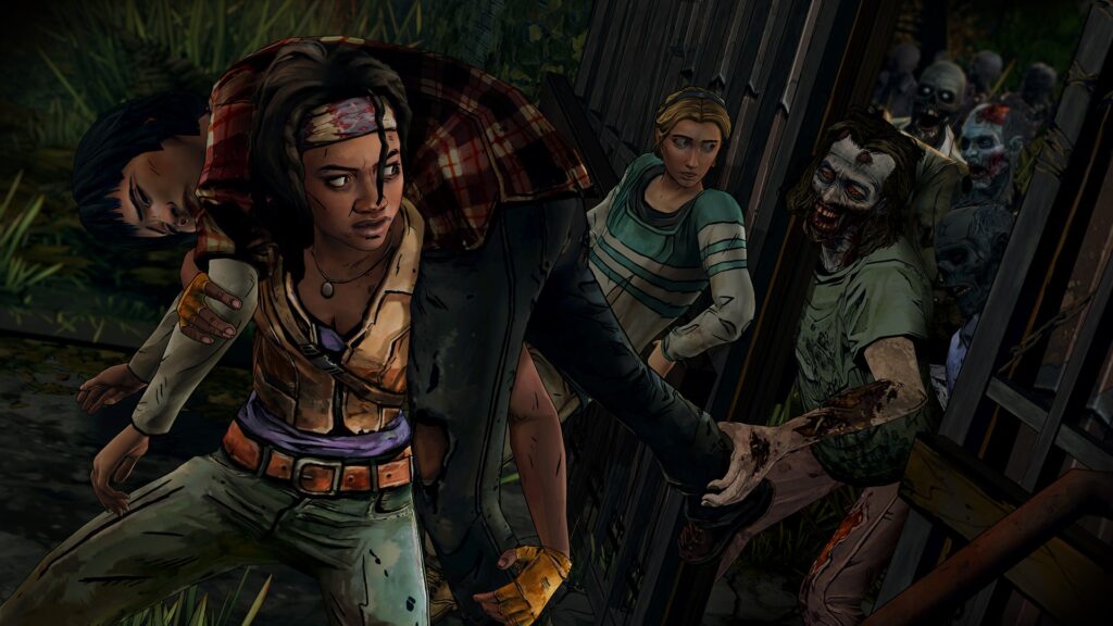 Intense combat system: Unlike previous games in The Walking Dead franchise, Michonne features an active combat system that requires players to use quick reflexes and skill to survive. The game's combat sequences are intense and often brutal, with players needing to dodge zombie attacks and take out enemies quickly.