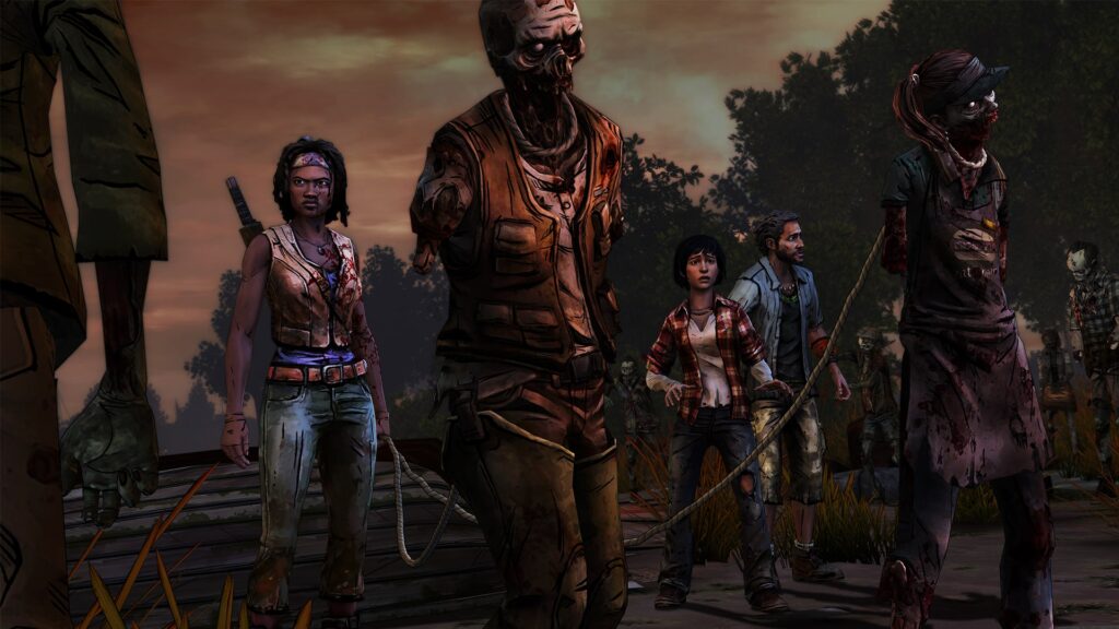 Exploration and puzzle-solving: Michonne's katana serves as a tool for exploration and puzzle-solving. Players can use the katana to cut through ropes, vines, and other obstacles that block Michonne's path, adding a new layer of gameplay mechanics to the game.