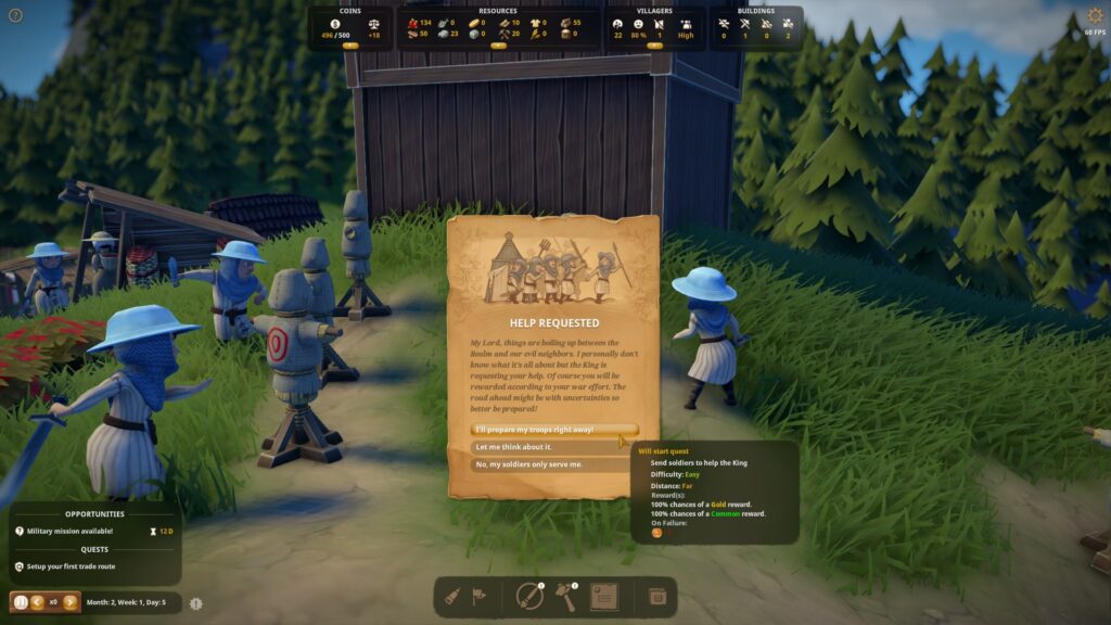Resource Management: Players must manage resources such as wood, stone, and food to keep their town thriving, balancing the needs of their citizens with the demands of their economy.