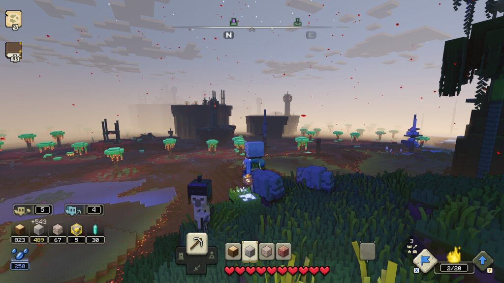 Survival mode: Minecraft Legends has a survival mode that challenges players to manage their hunger, health, and other vital stats while defending themselves against monsters that roam the world at night.