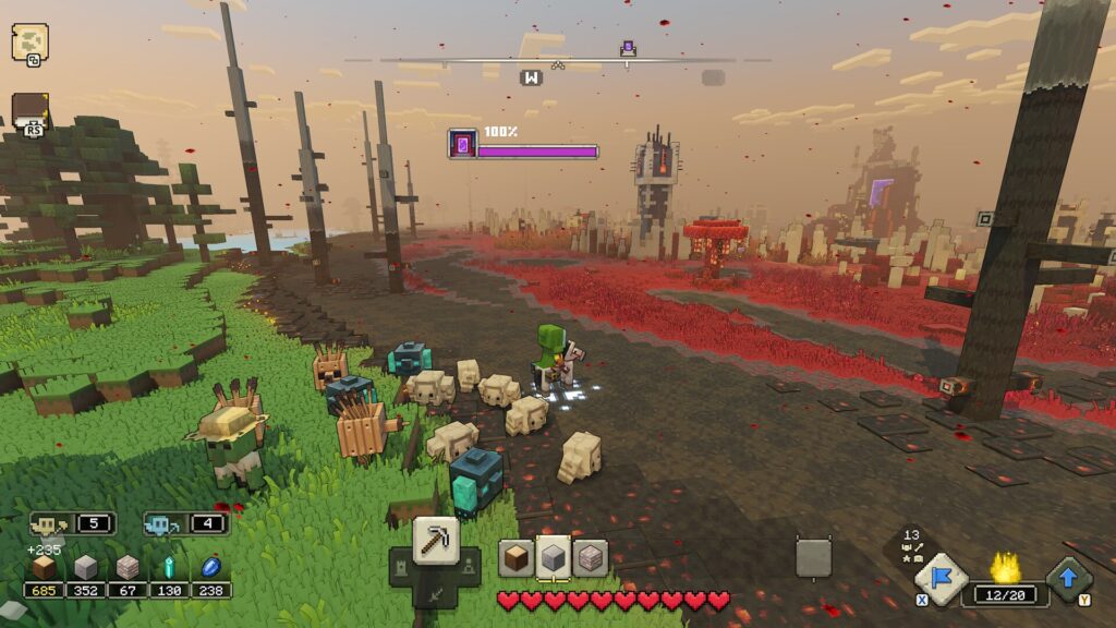Open-world gameplay: Minecraft Legends features an expansive open-world environment that allows players to explore, build, and create to their heart's content.