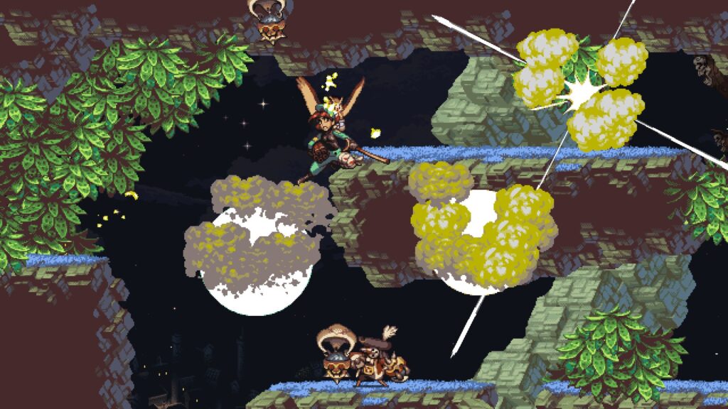 Vertical level design: Owlboy's levels are designed with multiple layers that players must navigate through to progress. This adds a new level of complexity to the game and makes it incredibly immersive and satisfying to explore.