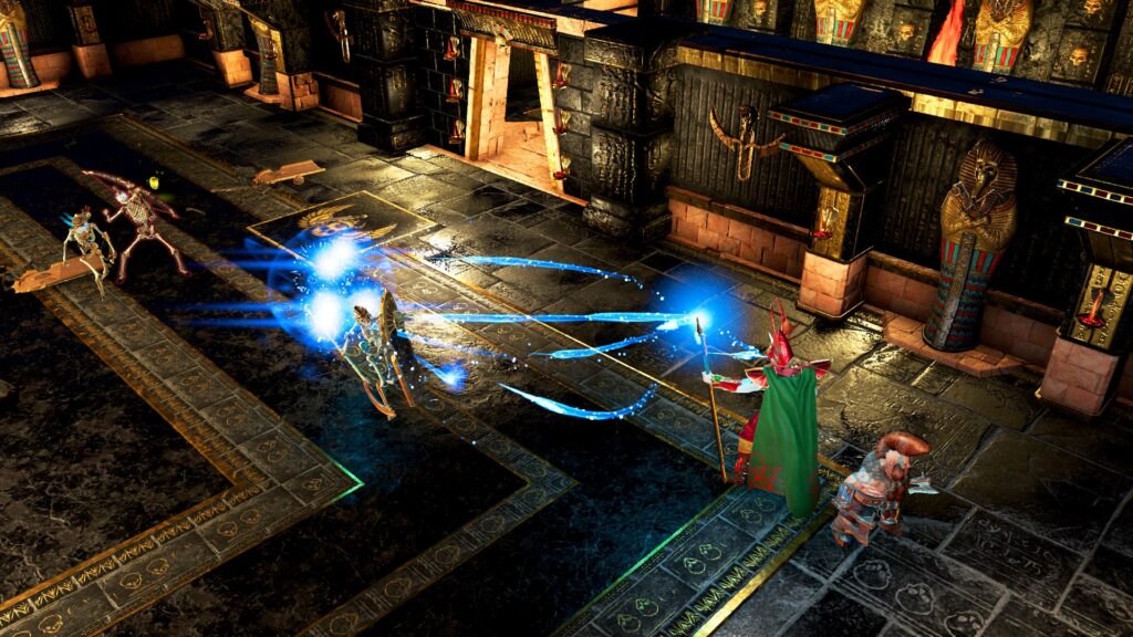 Four distinct heroes: The game features four unique heroes, each with their own playstyle and abilities. Players can choose to play as a Human Soldier, High Elf Mage, Dwarf Slayer, or Wood Elf Scout, each with their own strengths and weaknesses.