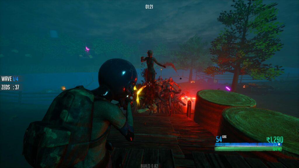 Upgrades and progression: As players progress through the game, they can upgrade their weapons and gadgets to make them more effective against the undead.