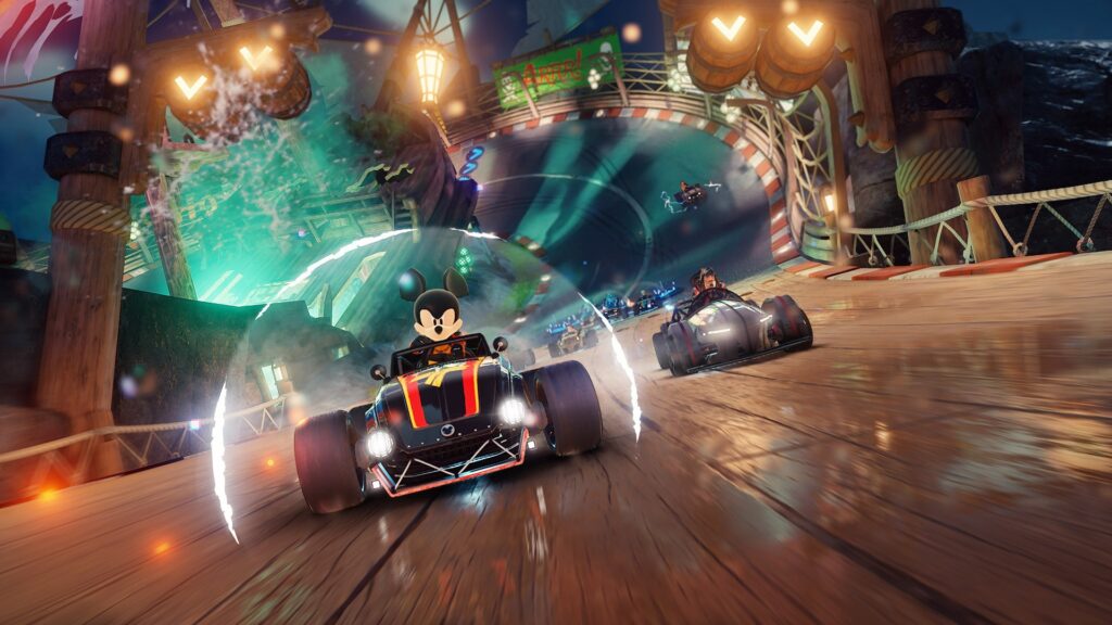 Unique Gameplay Elements: Disney Speedstorm offers a range of unique gameplay elements, such as the use of power-ups and weapons during races, and the collection of "Speedstorm" energy orbs to charge up these abilities. This adds an extra layer of strategy to the game, as players must balance the need for speed with the need to collect orbs and charge up their abilities.